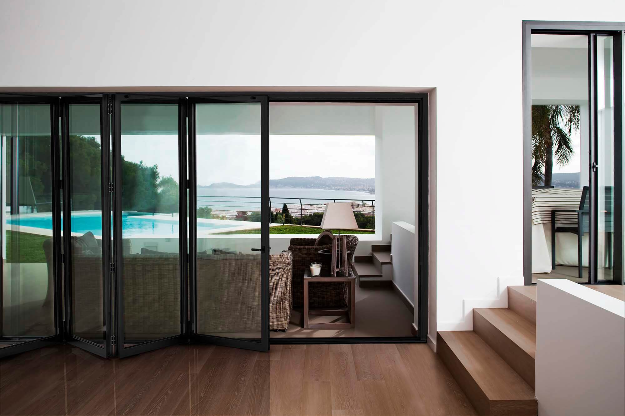 4m Grey Aluminium Bi-fold Doors
